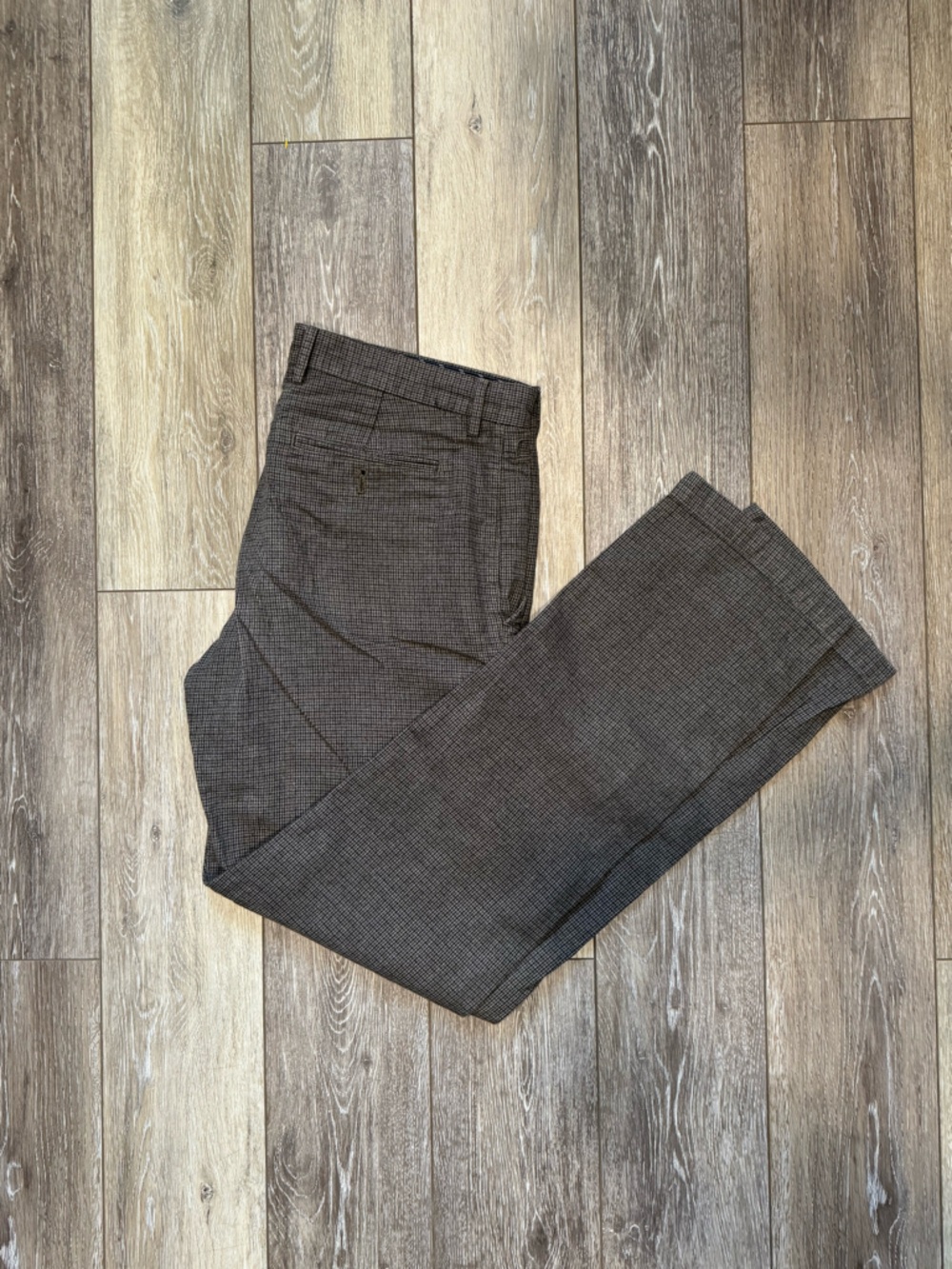 Banana Republic Brown Micro-Check Pants 32x34
